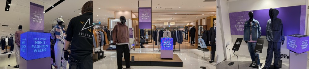 博多阪急 Men's Fashion Weeks LEDキューブサイネージ設置状況