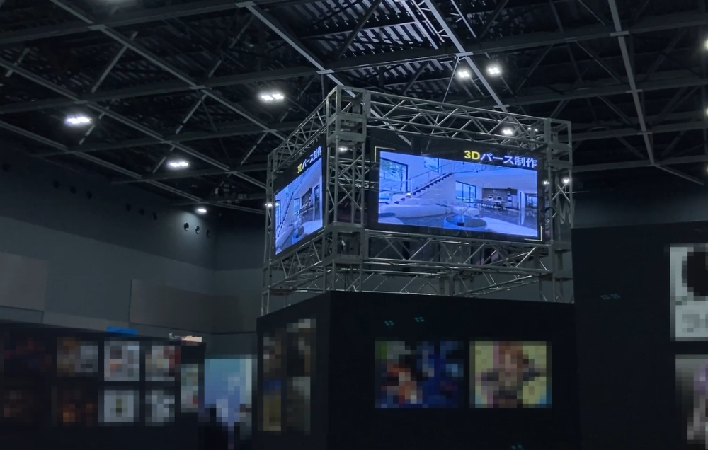 専門学校の制作展に透明LEDビジョンとヴィジュアルウォールを導入